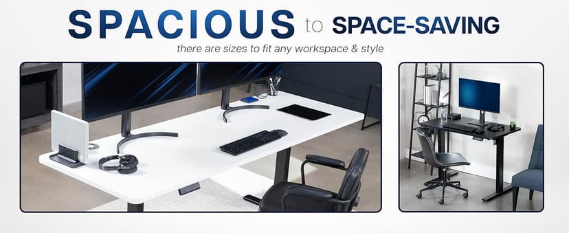 VIVO Electric 60 x 24 in Standing Desk, Memory Height Adjustment, 1B Series, One-Piece Black Top, Black Frame, DESK-KIT-1B6B