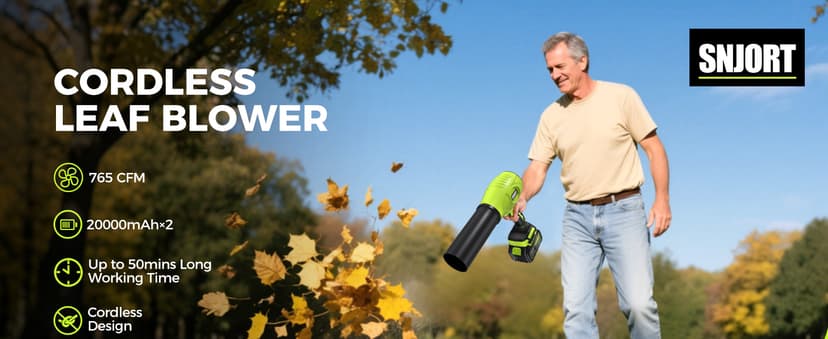 Leaf Blower Cordless with Battery and Charger, 500,000 RPM, Extended Nozzle, Lightweight Handheld Design, Turbo Jet Blower for Patio Cleaning,car Blowing Water, Lawn Care, Blowing Leaves and Dust