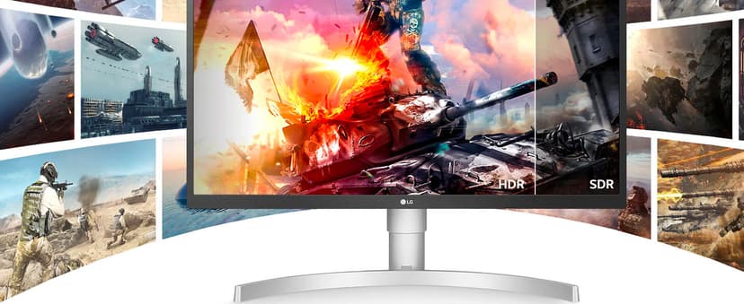 LG 27UL500-W 27-inch 4K UHD (3840 x 2160) UltraFine Computer Monitor, IPS, AMD FreeSync, HDR10, HDMI, DisplayPort, Black Stabilizer, White