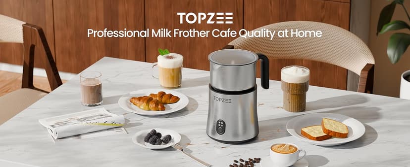 Electric Milk Frother and Steamer 4-in-1, 16.9oz/500ml Large Capacity, Frother for Coffee with Warm/Cold Foam, Warm Milk & Hot Chocolate for Latte, Cappuccino