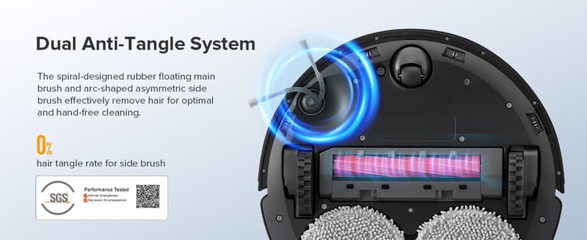 roborock Qrevo Series Robot Vacuum and Mop, 8000Pa Suction, Upgraded from Qrevo S, Anti-Tangle Brushes, Smart Obstacle Avoidance, Auto Mop Washing, All-in-One Dock, 200RPM Spinning Mops, Black(QV 35A)