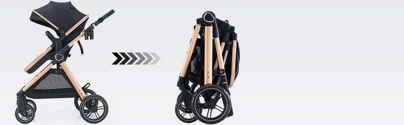 2 in 1 Baby Stroller, Convertible Bassinet Pushchair for Infants and Newborns 0-36 Months