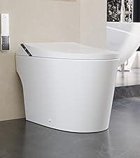 DeerValley Smart Bidet Toilet, One Piece Bidet Toilet for Bathrooms, Toilets with Auto Open/Close Lid, Heated Seat, Warm Dryer, Foot Sensor Operation, Night Light,Tankless Toilets with LED Display