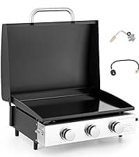 Captiva Designs 4-Burner Propane Gas BBQ Grill with Side Burner & Porcelain-Enameled Cast Iron Grates, 42,000 BTU Output Stainless Steel Grill for Outdoor Cooking Kitchen and Patio Backyard Barbecue