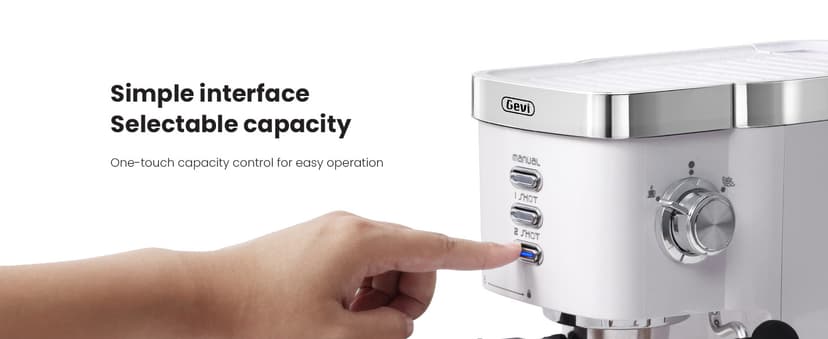 Gevi Espresso Machine 20 Bar High Pressure,Compact Espresso Maker with Milk Frother Steam Wand,Cappuccino,Latte Maker with Adjustable Shot Volume for Home,Gift for Mom and Dad