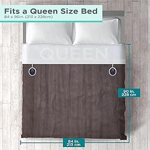 BLACK+DECKER Heated Blanket Electric Queen, Micro Plush Electric Blanket, Heating Blanket with 10 Heating Levels, 10H Timer, Auto Shutoff, Dual Zone Heating, Fast Heating (84x90 inches, Grey)