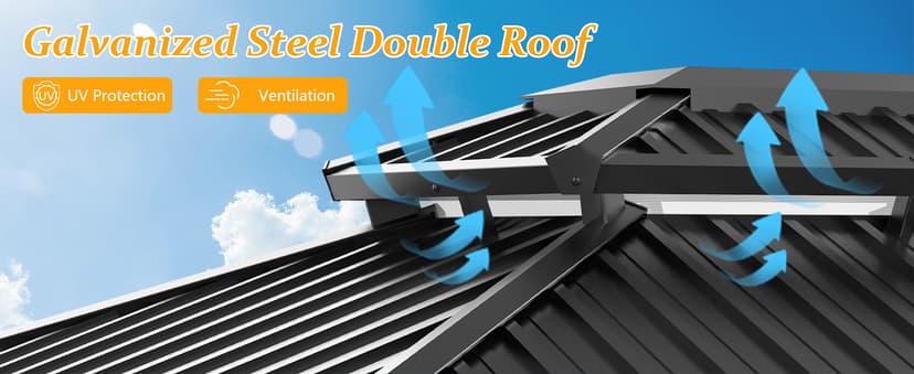 HOTEEL 10x12 Hardtop Gazebo Hot Tub Gazebo with Flame-Retardant Curtain Netting, Heavy Duty Pavilion with Galvanized Steel Double Roof, Aluminum Frame Outdoor Canopy for Patio, Party (2025 Upgraded)