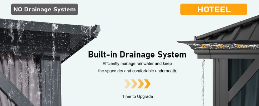 HOTEEL 10x12 Hardtop Gazebo Hot Tub Gazebo with Flame-Retardant Curtain Netting, Heavy Duty Pavilion with Galvanized Steel Double Roof, Aluminum Frame Outdoor Canopy for Patio, Party (2025 Upgraded)