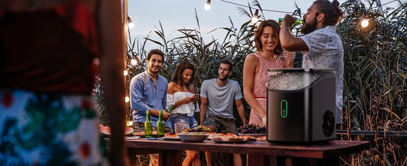 Silonn Nugget Ice Maker Countertop, Pebble Ice Maker with Soft Chewable Ice, One-Click Operation Ice Machine with Self-Cleaning, 33lbs/24H for Home,Kitchen,Office