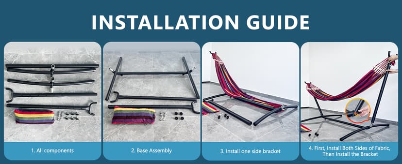 Double Hammock with Heavy-Duty Steel Stand,Portable,Easy Assembly,600lbs Weight Capacity,Perfect for Indoor,Yard,Camping,or Outdoor-Rainbow