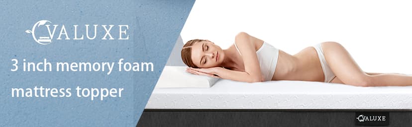 3 Inch Gel Memory Foam Mattress Topper Queen Size High Density Cooling Pad Pressure Relief Bed Topper (with Removable & Washable Bamboo Cover)
