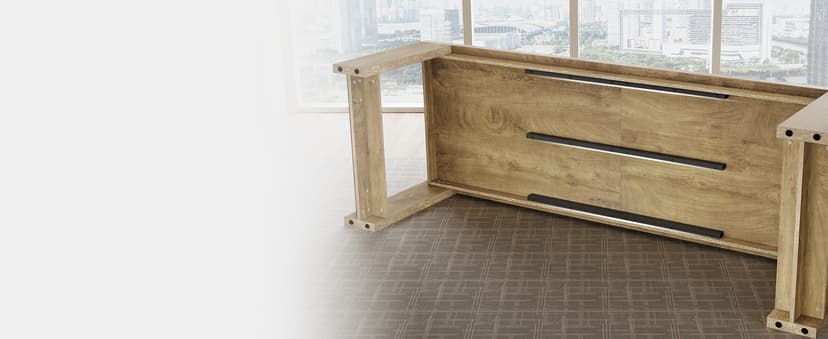 Tribesigns Two Person Desk, 86.6 Inches Extra Long Desk, Double Computer Writing Table, Wood Large Desks Workstation for Home Office, Natural Oak