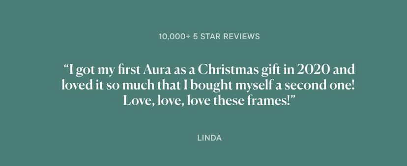 AURA Walden 15" WiFi Digital Picture Frame | Wirecutter's Best Digital Frame for Gifting | Send Photos from Your Phone | Quick, Easy Setup in Aura App | Free Unlimited Storage | Ink with White Mat