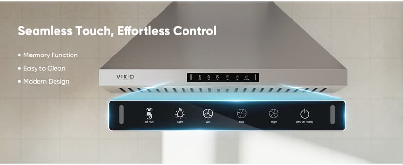 Wall Mount 30 Inch Range Hood 900 CFM, Ductless/Ducted Convertible Kitchen Hood, 3-speed Gesture Sensing & Touch Control, Stainless Steel Kitchen Vent Hood with Permanent Baffle Filters