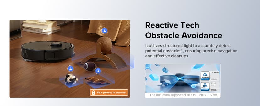 roborock Qrevo Edge S5A Robot Vacuum and Mop, 17,000Pa, Zero-Tangling, DuoDivide Main Brush, FlexiArm Side Brush, Hot Water Mop Washing & Self-Cleaning, Warm Air Drying, Self-Emptying, Black