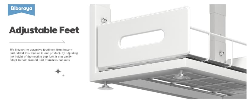 2 Pack Under Sink Organizer with Smooth Ball Bearing Slides, 2-Tier Pull Out Cabinet Storage, Slide Out Drawers for Bathroom and Kitchen, Under Sink Shelf, Rust-resistant Coating, Height Adjustable