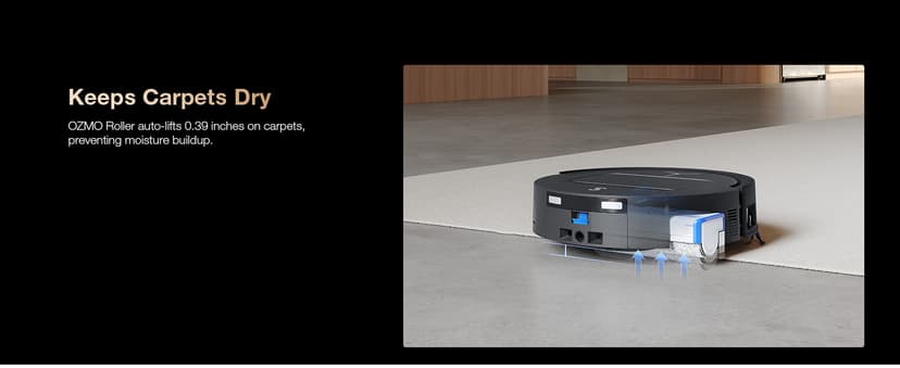 ECOVACS DEEBOT X8 PRO OMNI Robot Vacuum and Mop, 18000Pa, OZMO ROLLER Instant Self-Washing Mopping, 167℉ Hot Water Mop Washing, Auto Cleaning Solution Adding, Hot Air-Drying, Self-Emptying, Black