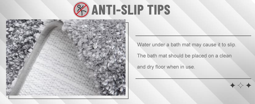 OLANLY Bathroom Rugs Sets 3 Piece, Soft Absorbent Microfiber Bath Mats and U-Shaped Contour Toilet Rug, Plush Shaggy Bath Mat Set for Bathroom (30"x20"+24"x16"+24"x20", Grey)