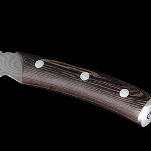 Steak Knives Set of 6, 4.8 Inch High-Carbon Japanese Stainless Steel Non-serrated Steak Knife with Wood Handle, Damascus Pattern Full Tang Design, Razor-Sharp Dinner Knives with Gift Box