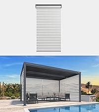 PURPLE LEAF 14' x 24' Louvered Pergola 94AS Modern Oversize Aluminum Gazebo with Adjustable Roof for Patio Deck Backyard Plus Size Gray Pergola