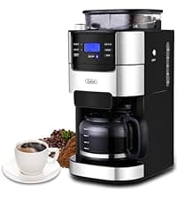 Gevi 10-Cup Coffee Maker with Built-in Burr Grinder, Programmable Timer, 1.5L Water Tank, Reusable Filter & Warming Plate – Drip Coffee Machine for Fresh Ground Coffee
