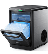 Nugget Ice Maker Countertop, Silonn Chewable Pellet Ice Machine with Self-Cleanin Function, 33lbs/24H Portable Ice Makers for Home Kitchen Officce, Black