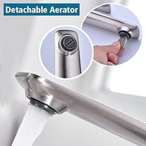 TOCALOCA 1 Handle Bathroom Faucet Brushed Nickel Sink Faucet, One Hole Bathroom Sink Faucet Modern Basin Mixer Taps, Premium Brass Vanity Faucet with Water Supply Hose