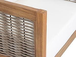 Merax 5-Piece Outdoor Acacia Wood Wicker Conversation Set with 3 Seater Sofa,Loveseat,2 Chairs and Coffetable for Backyard