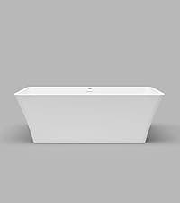 FerdY Bali 59" Acrylic Freestanding Bathtub, Gracefully Shaped Freestanding Soaking Bathtub, Toe-Tap Chrome Drain and Classic Slotted Overflow Included, Glossy White, cUPC Certified
