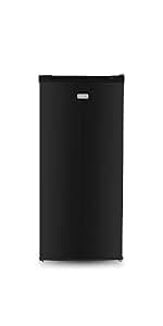 Commercial Cool Upright Freezer, Stand Up Freezer 6 Cu Ft with Reversible Door, Black