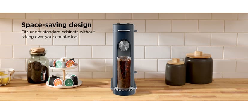 Ninja Pods & Grounds Single-Serve Coffee Maker, K-Cup Pod Compatible, 56-oz. Reservoir, 6-oz. Cup to 24-oz. Travel Mug Brew Sizes, Iced Coffee Maker, Navy, PB041NV