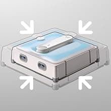 Auto Window Cleaning Robot W9 with 4 Water Spray, Upgraded 3 Pressure Compartments, 3800Pa Suction Power, Anti-Falling and Edge Detection Sensors, for High-Rise Windows, Tiles and Glass