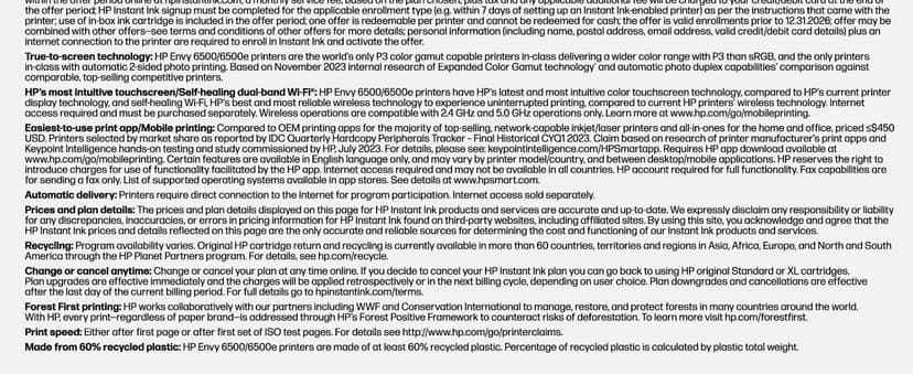 HP Envy 6555e Wireless All-in-One Color Inkjet Printer, Print, scan, Copy, Duplex Printing Best-for-Home, 3 month Instant Ink trial included (714N5A)