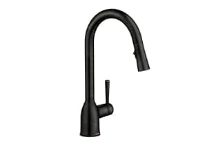 Moen Adler Chrome One-Handle High Arc Kitchen Sink Faucet with Power Clean, Modern Kitchen Faucet with Pull Down Sprayer, 87233