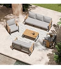 ZANDOR Outdoor Aluminum Patio Furniture - 1 Pcs 3-Seat, All-Weather Metal Modern Outside Sofa with Washable Thick Cushion for Garden/Backyard/Porch, Grey