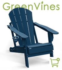 GREENVINES Folding-Adirondack-Chairs-Set-of-2 | HDPE Plastic | Fire Pit Chair | All Weather | Cup Holder | Blue | for Deck Backyard Patio Outdoor Garden