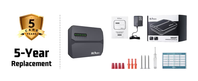 Smart Sprinklers Controller WiFi, Irrigation Controller Easy Use App Enabled, 6 Zone + 16 Plans, Save Water Auto Skin Rain, Freeze & Wind, 10 Minutes Install