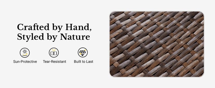 HILLGA Luxury Patio Furniture Set with 6-inch Thick Cushion, Outdoor Couch and High Back Swivel Rocker Patio Chairs, 7PCS Wicker Conversation Set for Deck Yard and Poolside, Blue (V2)