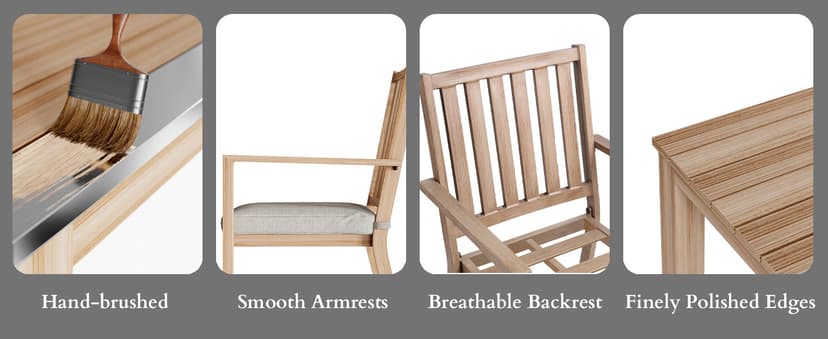 All-Weather Aluminum Outdoor Dining Table, Modern Rectangle Patio Dining Table for Balcony Garden, Brown