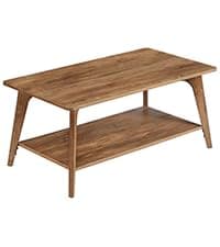 VASAGLE MAEZO Collection - Side Table, 2-Tier Small Square End Table, Nightstand with Tapered Legs, Curved Transitions, for Small Spaces, Living Room, Bedroom, Honey Brown ULET236K01