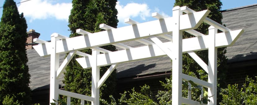 Dura-Trel PVC Garden Arbor, Arch Support for Climbing Plants, Providence, White, 64" x 85"