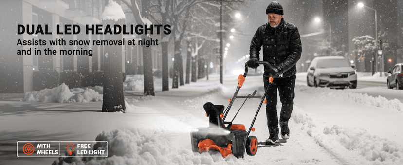 VOLTASK 48V Cordless Snow Blower, 48-Volt | 20-Inch Brushless Electric Snow Blower Cordless, Battery Snow Blower with Directional Plate & LED Lights (2 * 24V Battery & Dual Quick Charger Included)