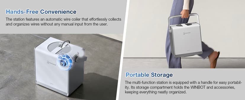 ECOVACS WINBOT W2 PRO Omni Portable Window Cleaning Robot with Multi-Functional Station, Charging While Working, Intelligent Cleaning with Triple Nozzle Water Sprayer, 12-Level Protection