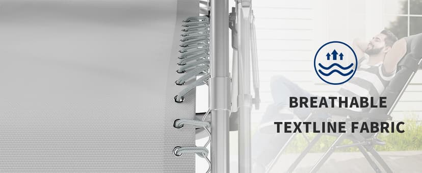 UDPATIO Oversized Zero Gravity Chair 33In XXL Patio Reclining Chair with Cushion, Outdoor Folding Recliner with Pillows|Cup Holder|Foot Rest|Padded Headrest, Black, Support 500LB