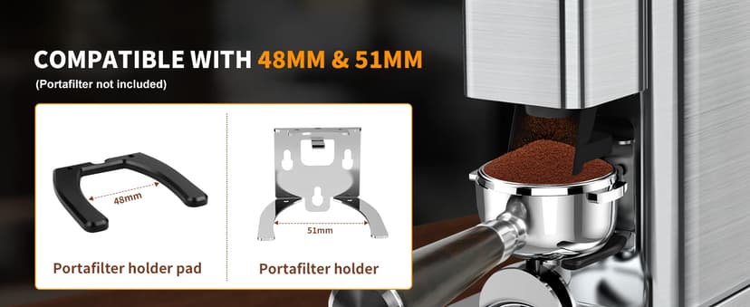 Conical Burr Coffee Grinder Electric, Espresso Coffee Bean Grinder for Home Use Adjustable 48 Grind Settings, 35s Precision Timer, Stainless Steel, Anti-Static for Pour Over/Drip/French Press