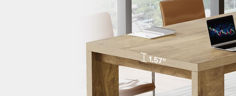 Tribesigns Two Person Desk, 86.6 Inches Extra Long Desk, Double Computer Writing Table, Wood Large Desks Workstation for Home Office, Natural Oak
