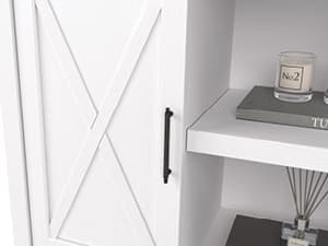 Bush Home End Table with Drawer, Nightstand with Storage, Living Room and Bedroom Furniture, Key West Collection, Washed Gray