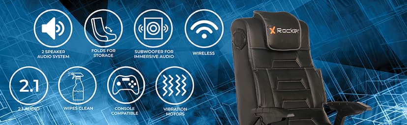 X Rocker PC Computer Gaming Desk Chair, Built-in Audio, College Dorm Essentials for Guys and Girls, Gamers, Bedroom, Dorm Room Essentials, Foldable