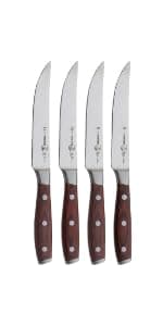 Messermeister Avanta Forged 5” Fine Edge Steak Knife Set - German X50 Stainless Steel - Rust Resistant & Easy to Maintain - Includes 4 Steak Knives