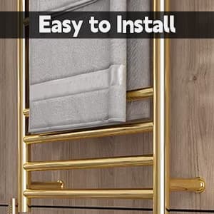 8 Bars Towel Warmer Rack, 23" Electric Wall Mounted Heated Towel Rack, Hot Towel Rails with Timer and Temperature Control for Bathroom, Brushed Gold
